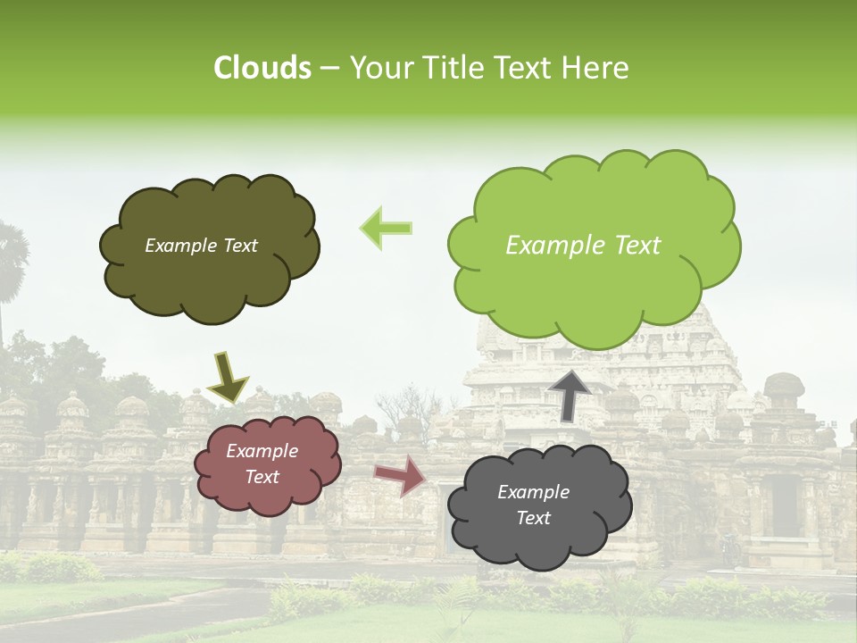 A Large Stone Structure With A Palm Tree In The Foreground PowerPoint Template
