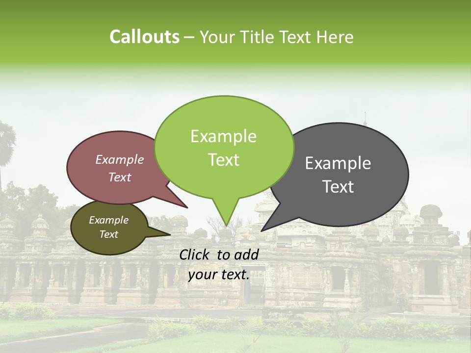 A Large Stone Structure With A Palm Tree In The Foreground PowerPoint Template