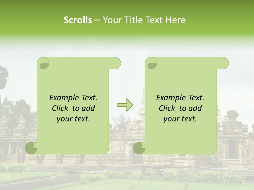 A Large Stone Structure With A Palm Tree In The Foreground PowerPoint Template