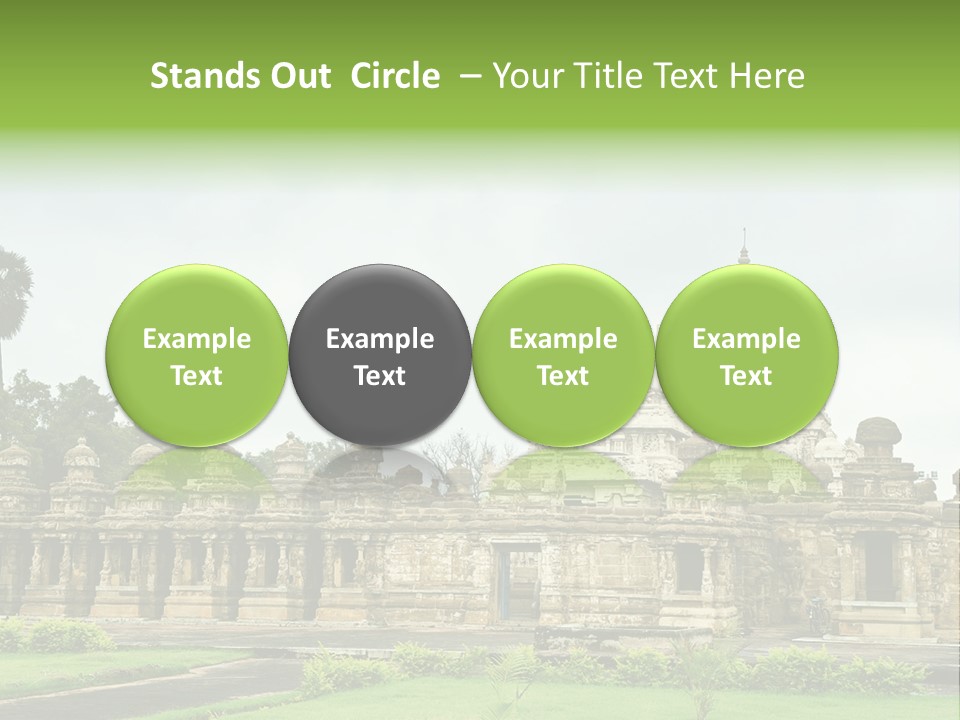 A Large Stone Structure With A Palm Tree In The Foreground PowerPoint Template