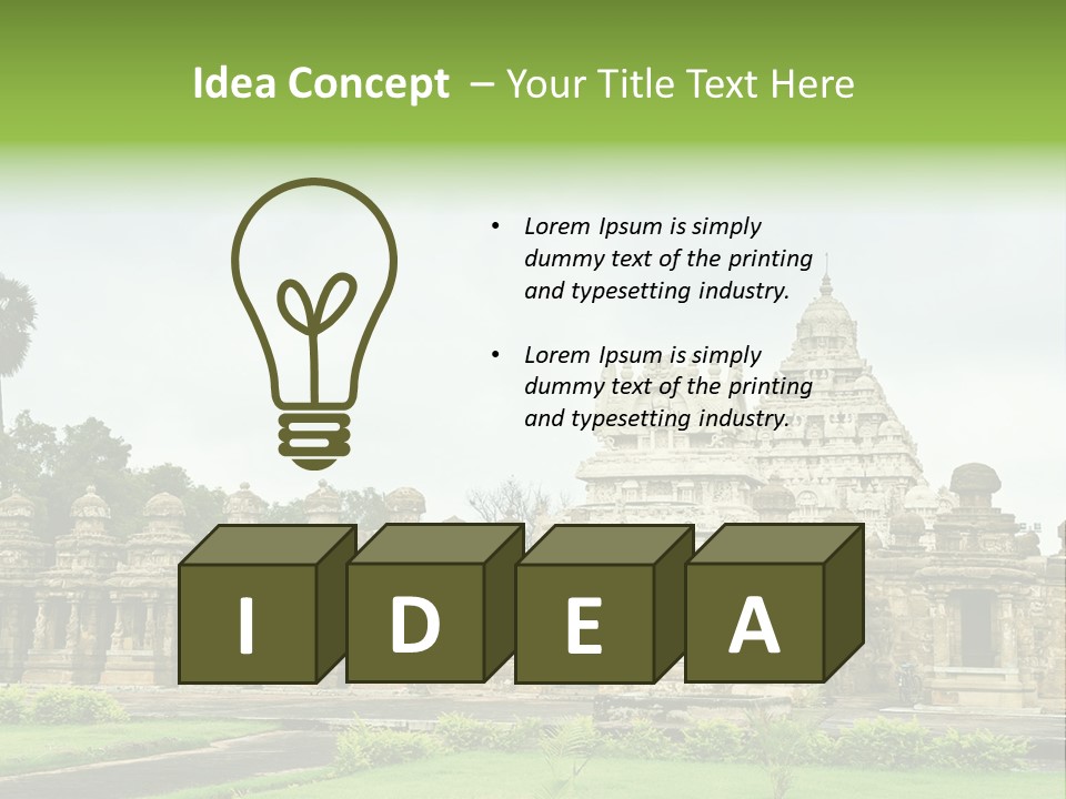 A Large Stone Structure With A Palm Tree In The Foreground PowerPoint Template