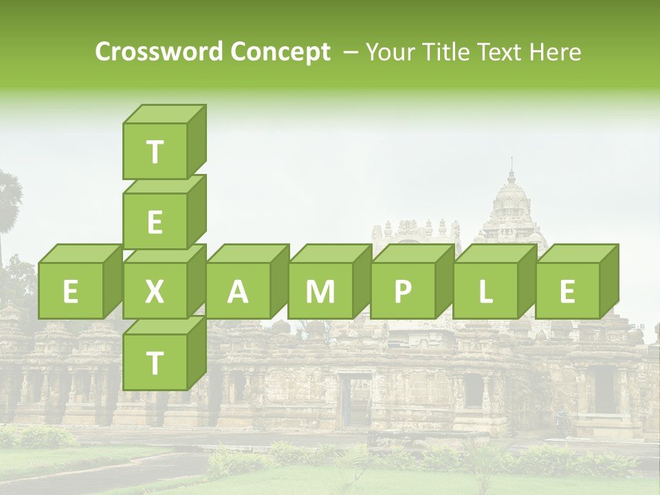 A Large Stone Structure With A Palm Tree In The Foreground PowerPoint Template
