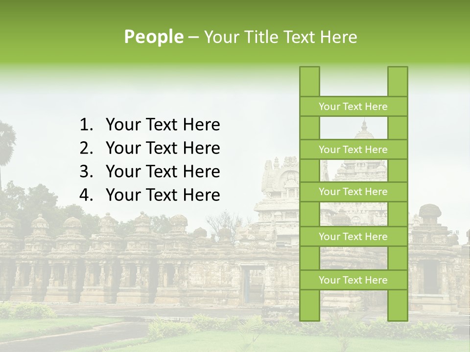 A Large Stone Structure With A Palm Tree In The Foreground PowerPoint Template