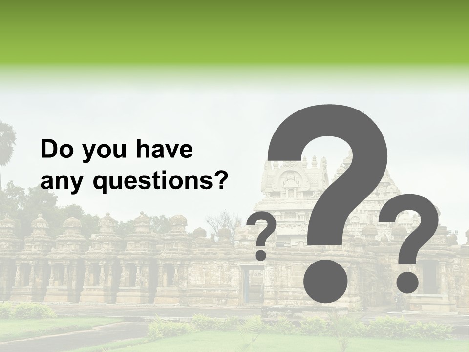 A Large Stone Structure With A Palm Tree In The Foreground PowerPoint Template