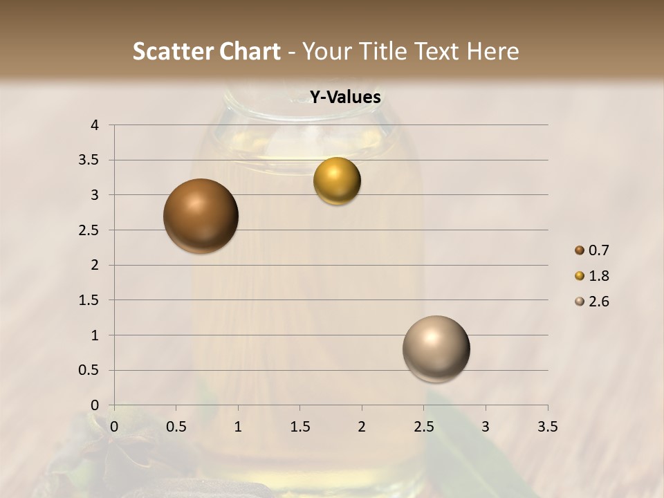 A Bottle Of Oil With A Green Leaf On A Wooden Table PowerPoint Template