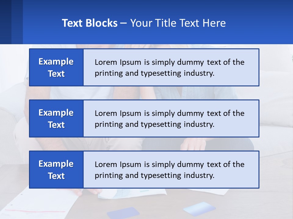 A Man And Woman Sitting On A Couch Looking At A Calculator PowerPoint Template
