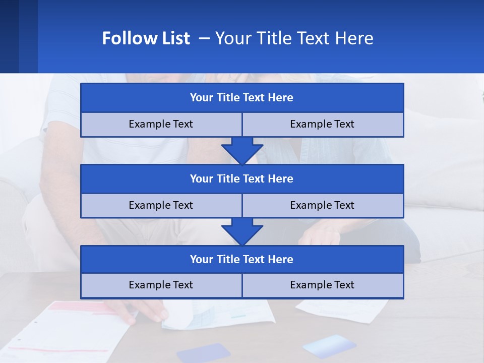 A Man And Woman Sitting On A Couch Looking At A Calculator PowerPoint Template