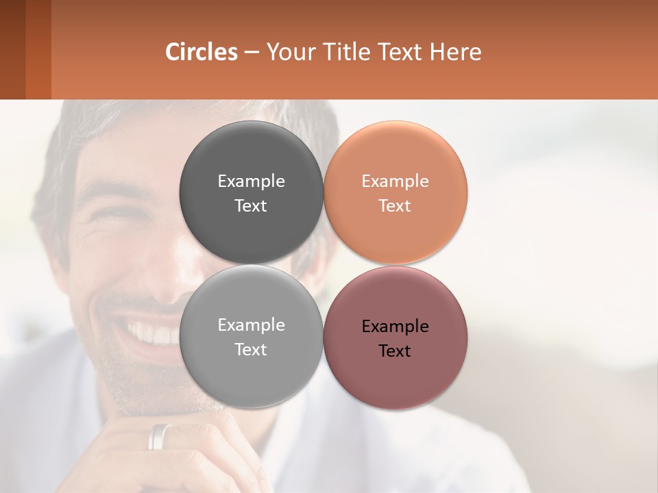 A Man Smiling With A Business Card In Front Of Him PowerPoint Template