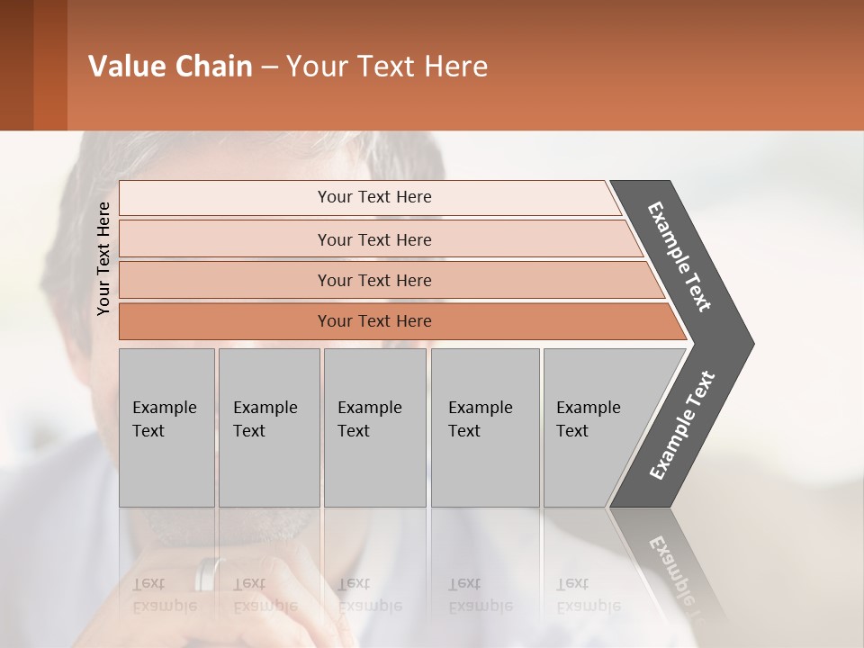 A Man Smiling With A Business Card In Front Of Him PowerPoint Template