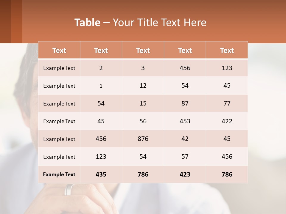 A Man Smiling With A Business Card In Front Of Him PowerPoint Template