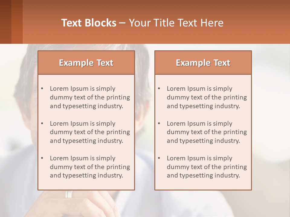 A Man Smiling With A Business Card In Front Of Him PowerPoint Template