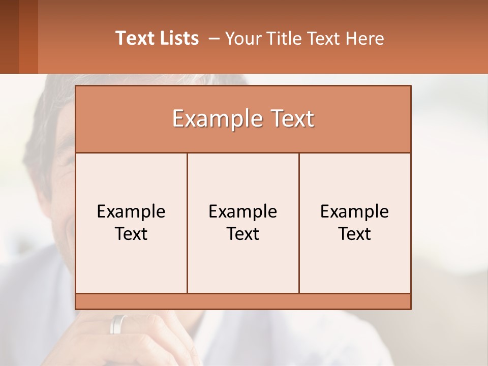 A Man Smiling With A Business Card In Front Of Him PowerPoint Template
