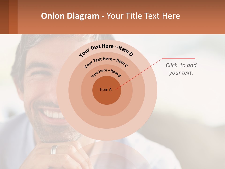 A Man Smiling With A Business Card In Front Of Him PowerPoint Template