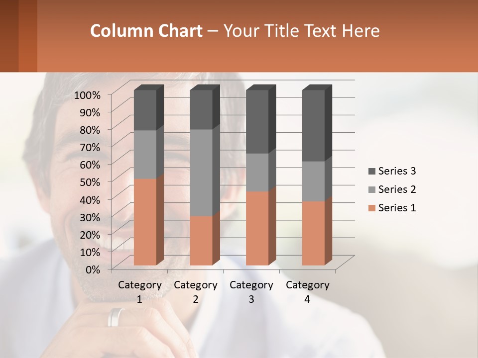 A Man Smiling With A Business Card In Front Of Him PowerPoint Template