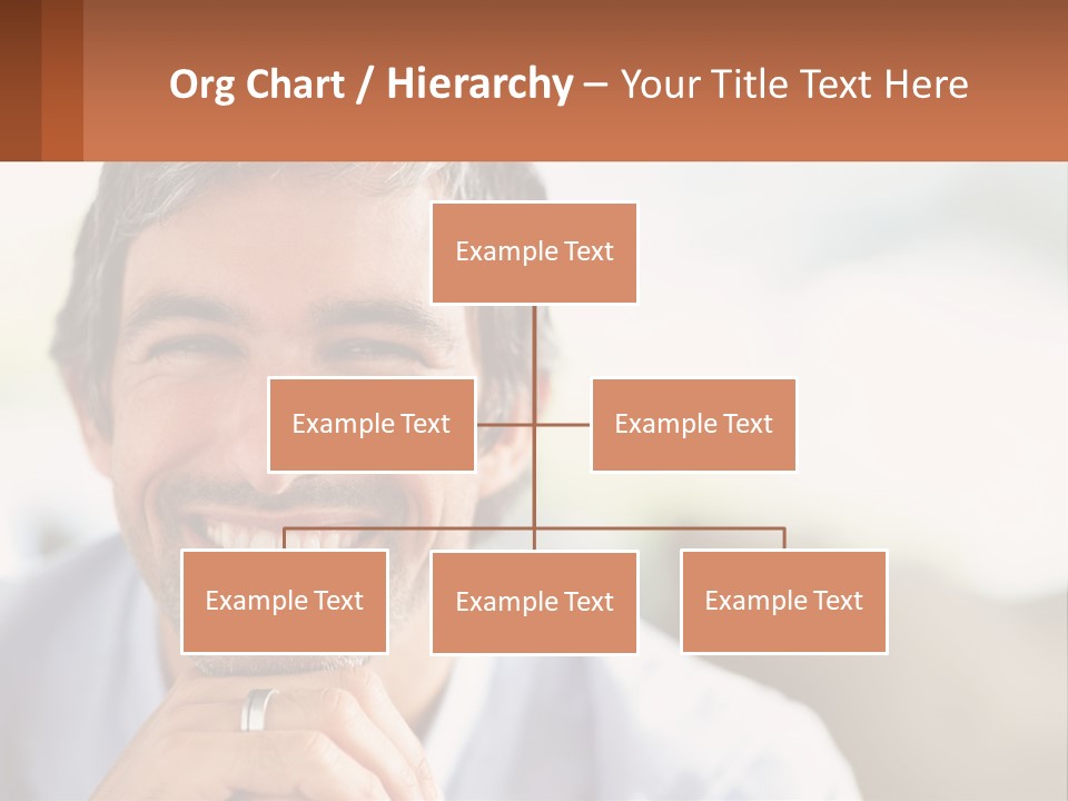 A Man Smiling With A Business Card In Front Of Him PowerPoint Template