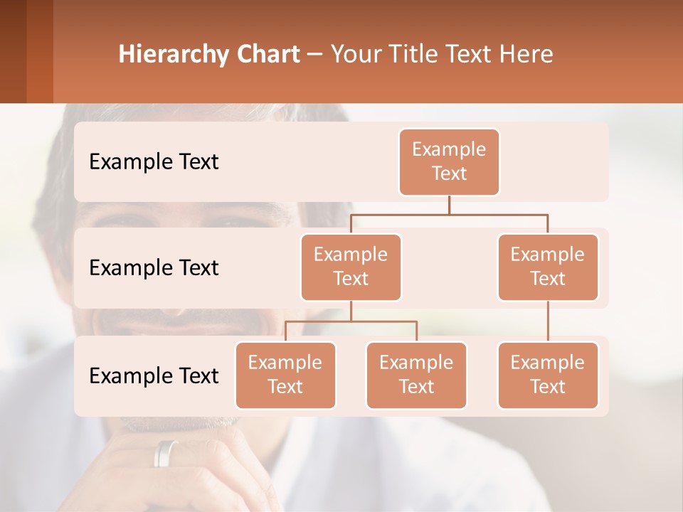 A Man Smiling With A Business Card In Front Of Him PowerPoint Template