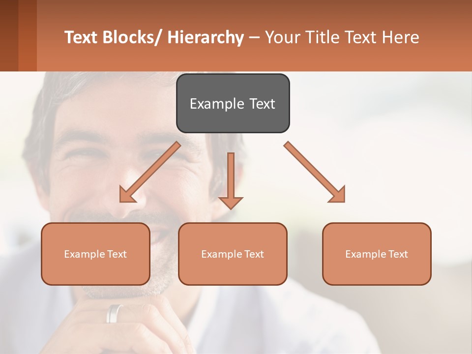 A Man Smiling With A Business Card In Front Of Him PowerPoint Template