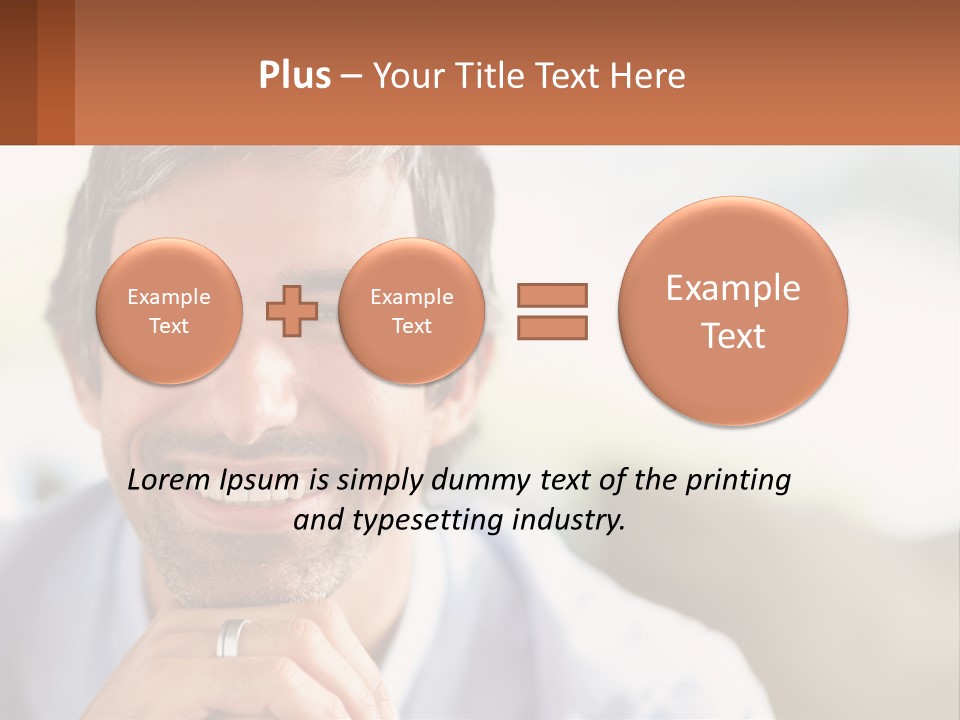 A Man Smiling With A Business Card In Front Of Him PowerPoint Template