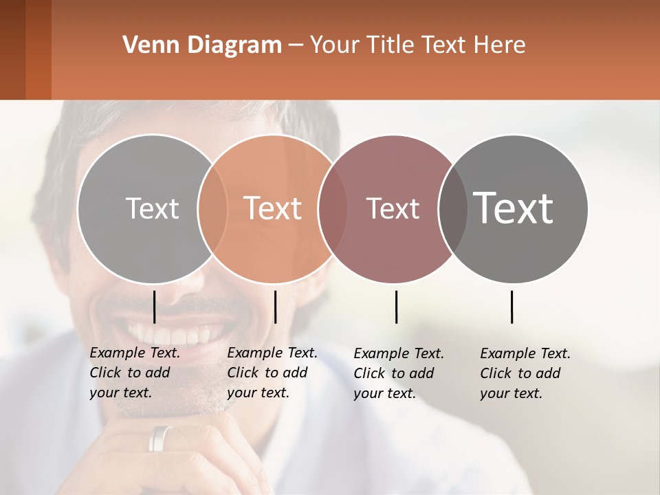 A Man Smiling With A Business Card In Front Of Him PowerPoint Template