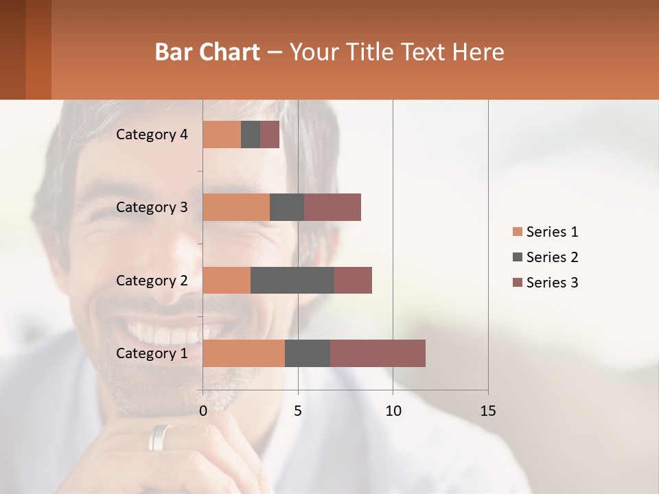 A Man Smiling With A Business Card In Front Of Him PowerPoint Template