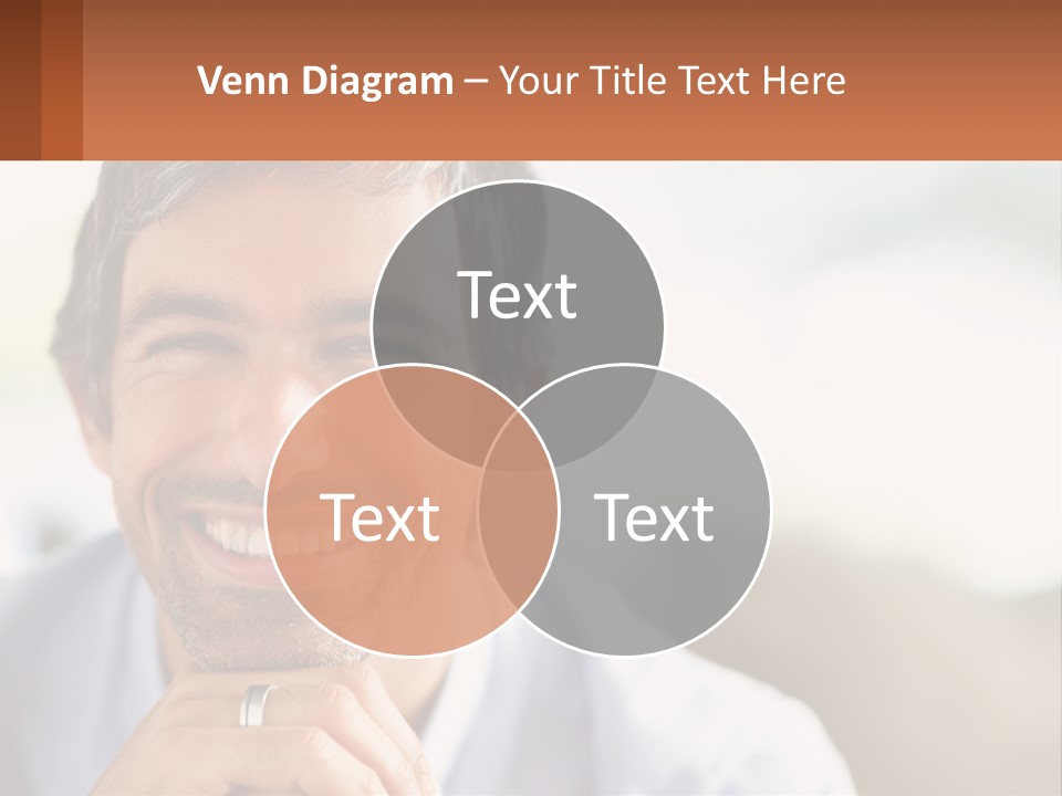 A Man Smiling With A Business Card In Front Of Him PowerPoint Template