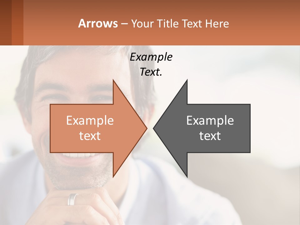 A Man Smiling With A Business Card In Front Of Him PowerPoint Template