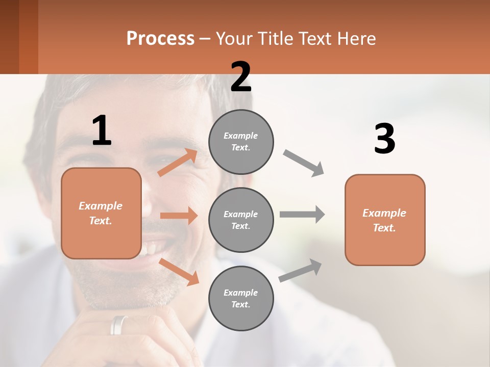 A Man Smiling With A Business Card In Front Of Him PowerPoint Template