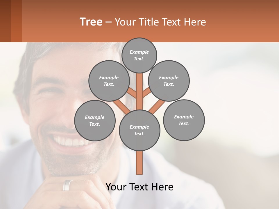 A Man Smiling With A Business Card In Front Of Him PowerPoint Template