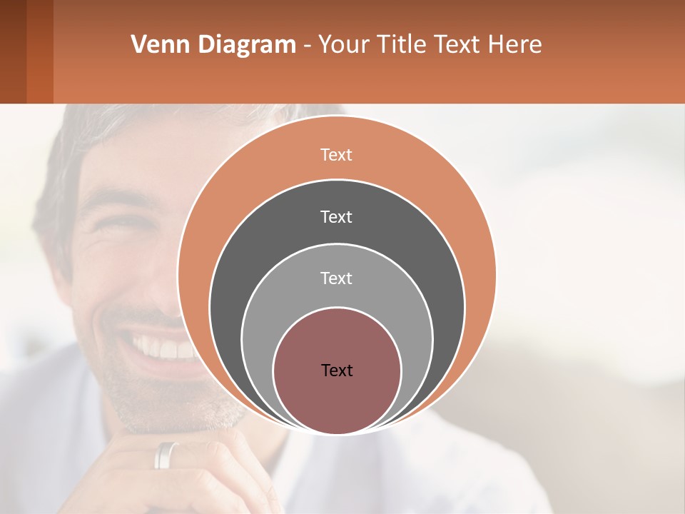 A Man Smiling With A Business Card In Front Of Him PowerPoint Template