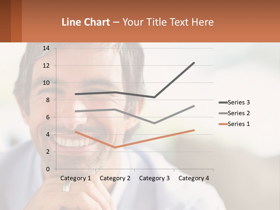 A Man Smiling With A Business Card In Front Of Him PowerPoint Template