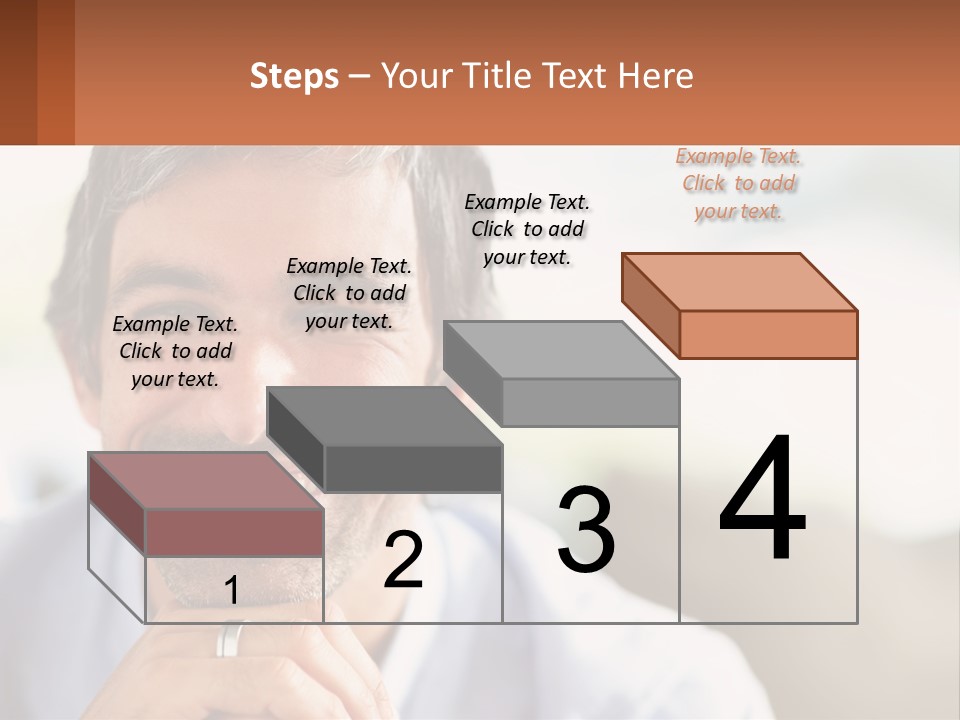 A Man Smiling With A Business Card In Front Of Him PowerPoint Template