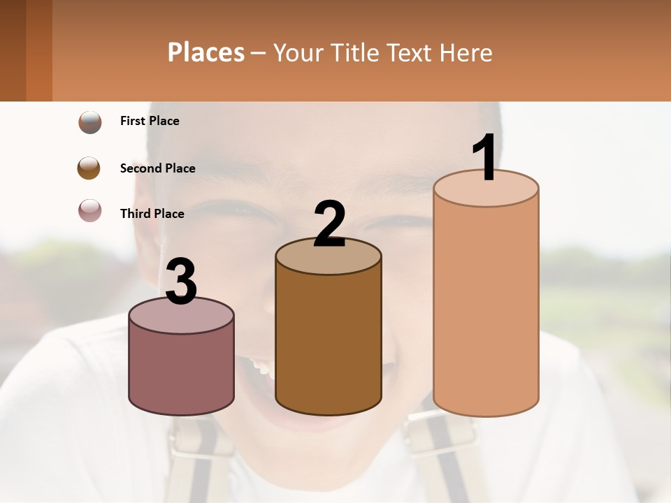 A Young Boy Smiling With His Mouth Open PowerPoint Template