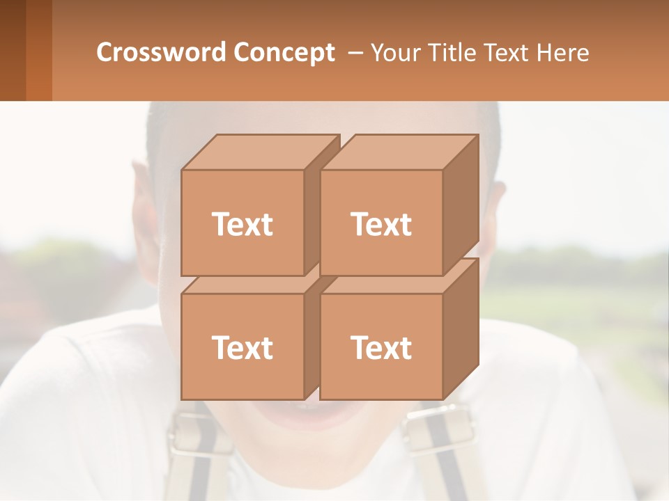 A Young Boy Smiling With His Mouth Open PowerPoint Template