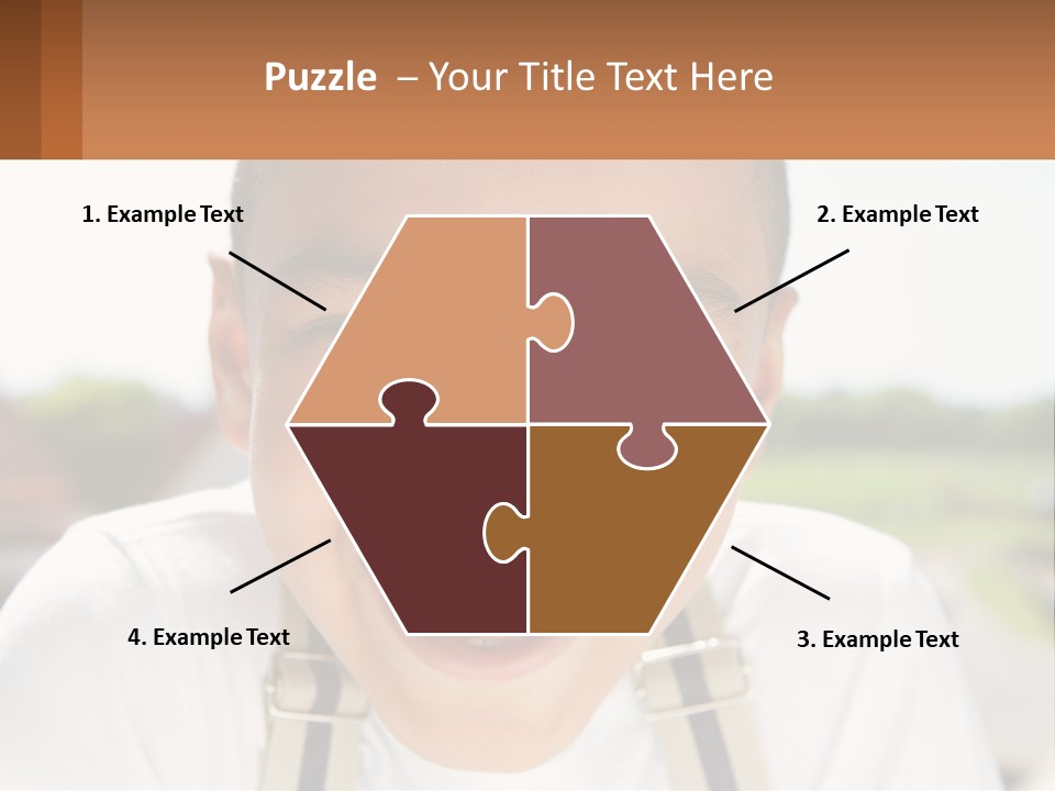 A Young Boy Smiling With His Mouth Open PowerPoint Template