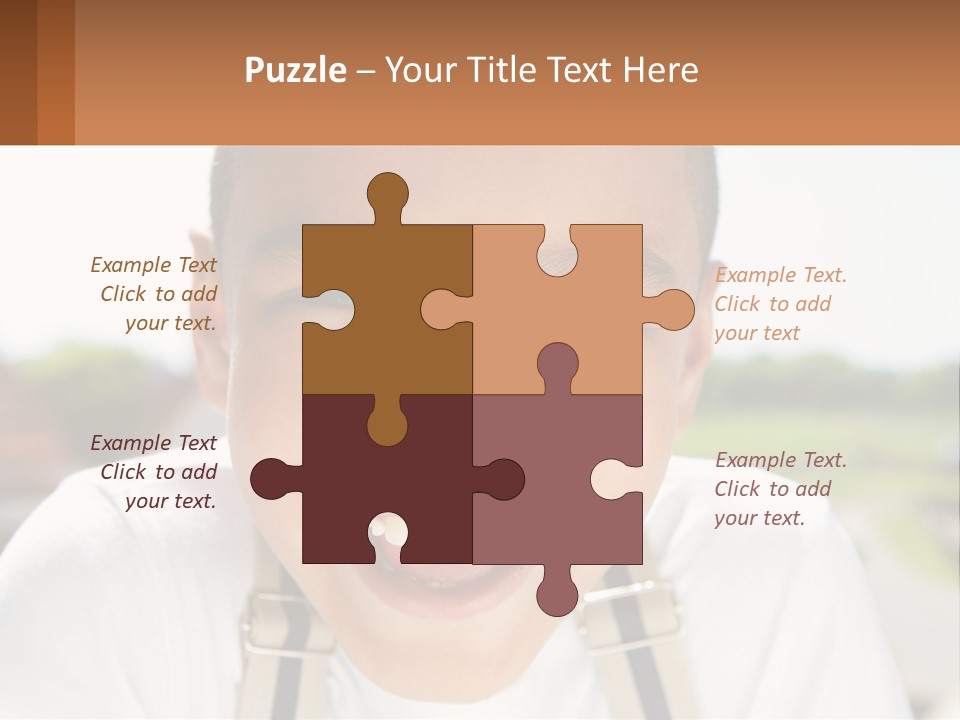 A Young Boy Smiling With His Mouth Open PowerPoint Template