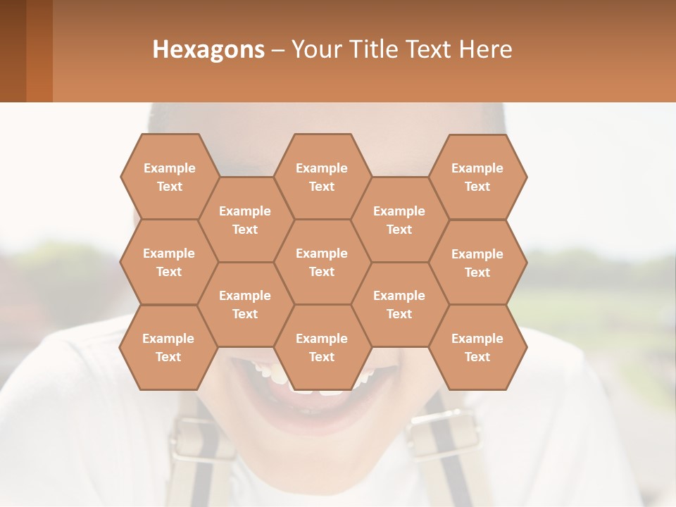 A Young Boy Smiling With His Mouth Open PowerPoint Template