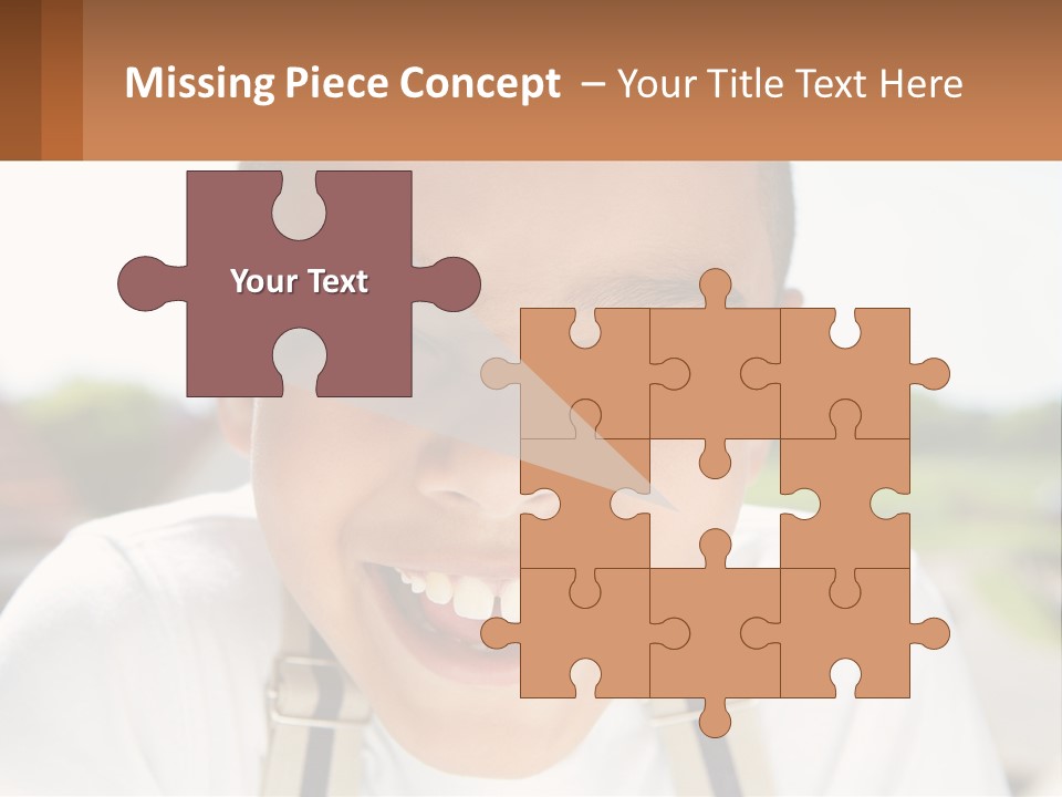 A Young Boy Smiling With His Mouth Open PowerPoint Template