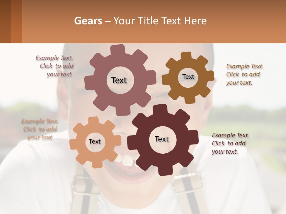 A Young Boy Smiling With His Mouth Open PowerPoint Template