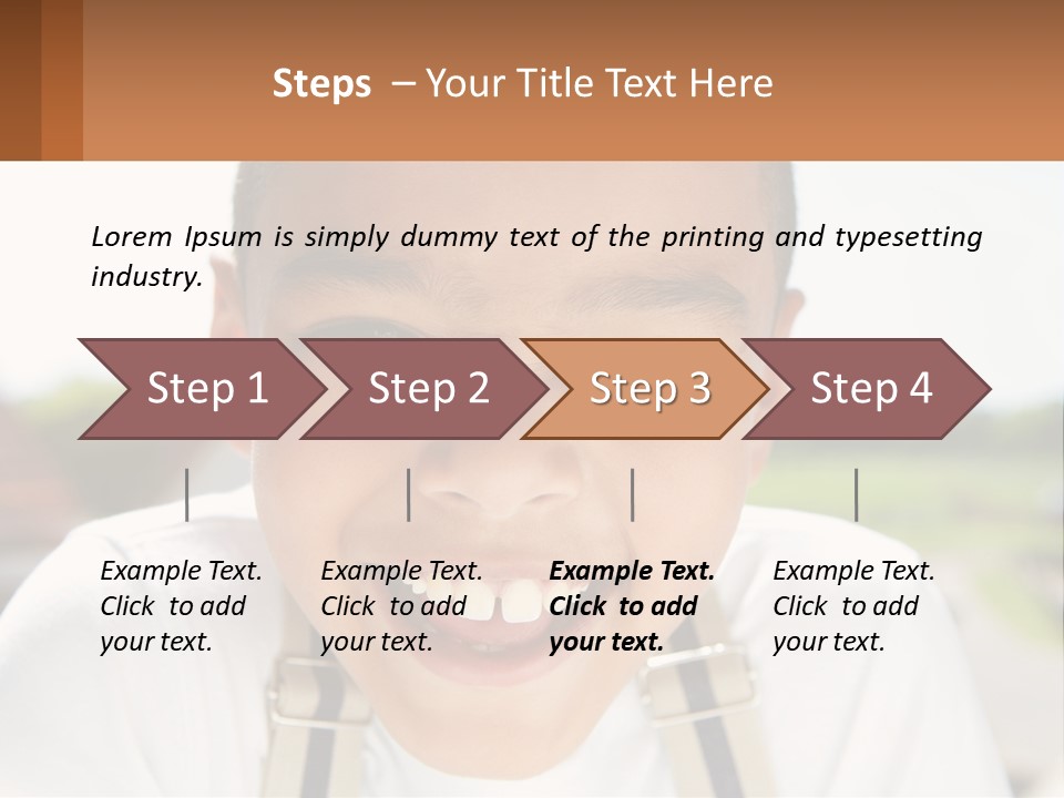 A Young Boy Smiling With His Mouth Open PowerPoint Template