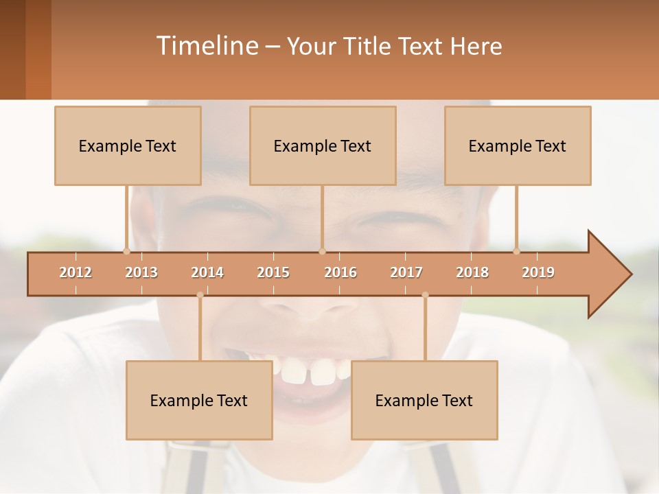 A Young Boy Smiling With His Mouth Open PowerPoint Template