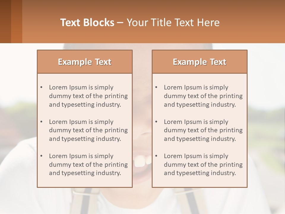 A Young Boy Smiling With His Mouth Open PowerPoint Template