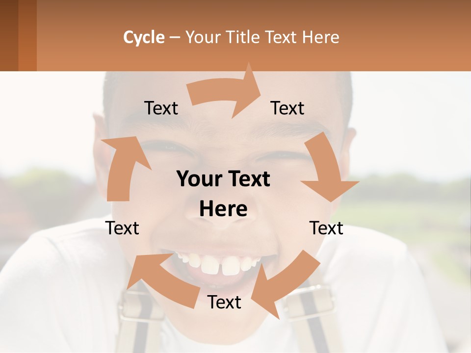 A Young Boy Smiling With His Mouth Open PowerPoint Template