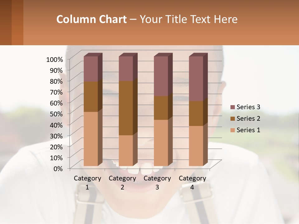 A Young Boy Smiling With His Mouth Open PowerPoint Template