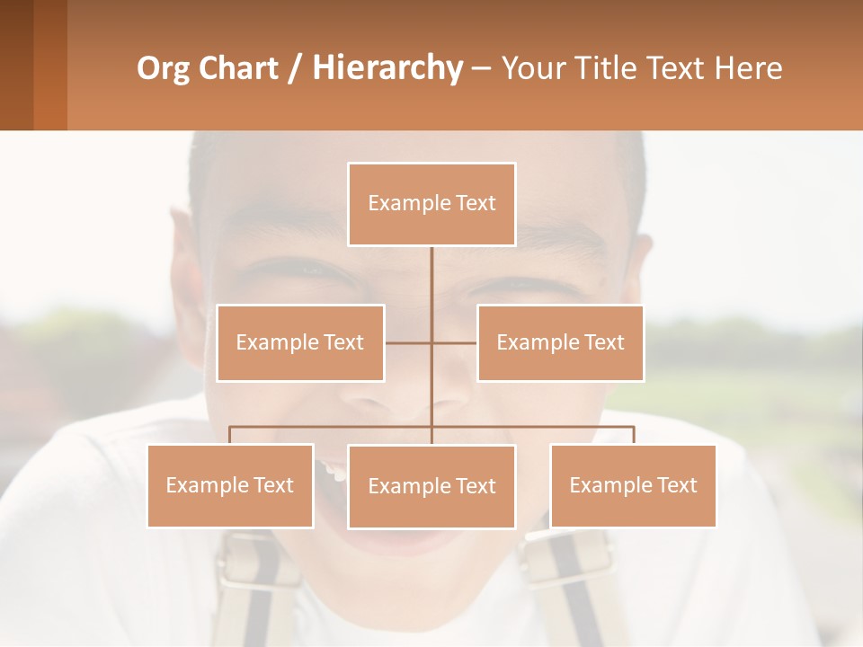 A Young Boy Smiling With His Mouth Open PowerPoint Template