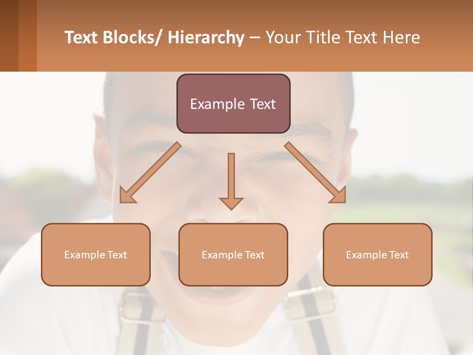 A Young Boy Smiling With His Mouth Open PowerPoint Template