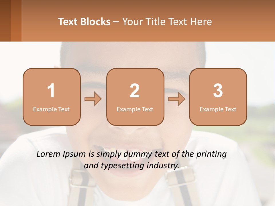 A Young Boy Smiling With His Mouth Open PowerPoint Template
