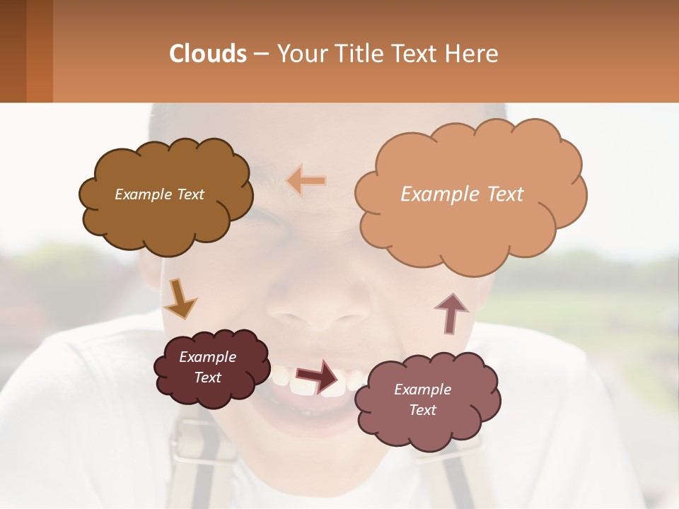 A Young Boy Smiling With His Mouth Open PowerPoint Template