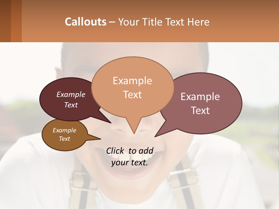 A Young Boy Smiling With His Mouth Open PowerPoint Template