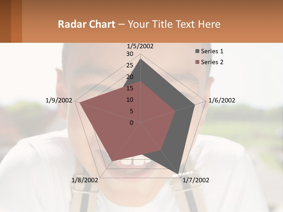 A Young Boy Smiling With His Mouth Open PowerPoint Template