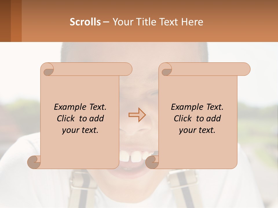 A Young Boy Smiling With His Mouth Open PowerPoint Template